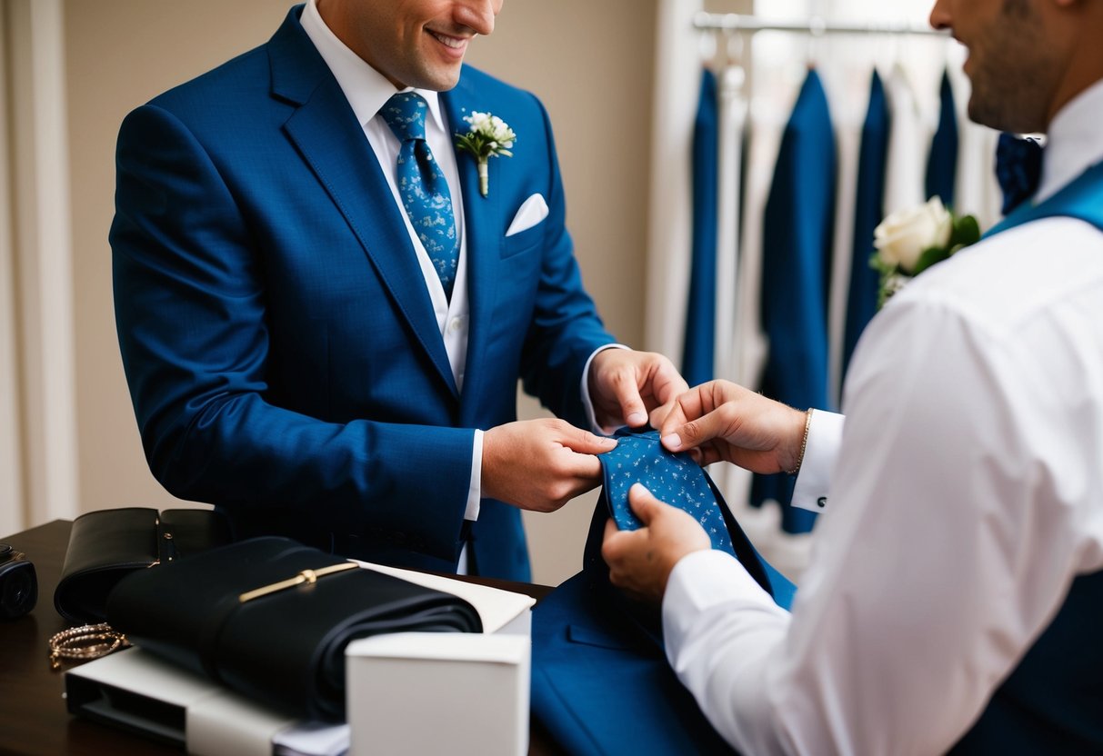 The best man pays for the groom's suit and accessories
