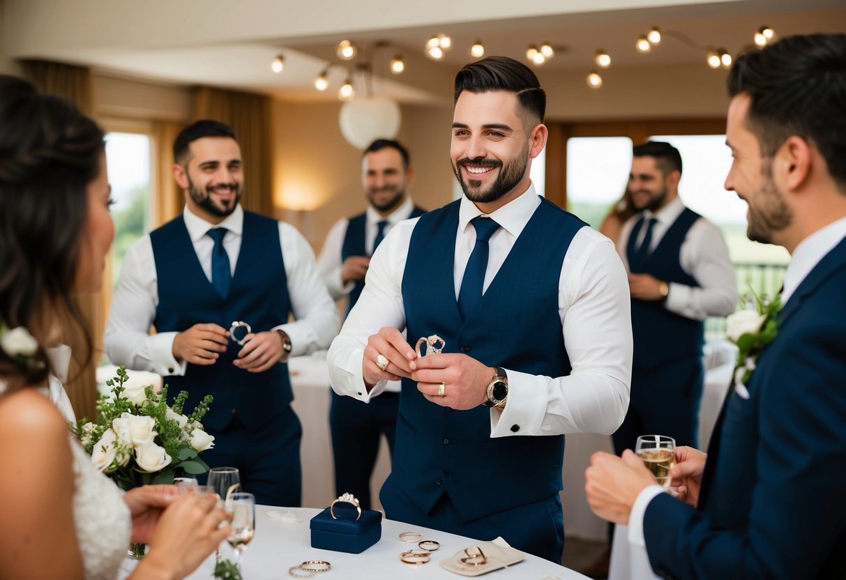 The best man purchasing wedding rings and organizing the bachelor party