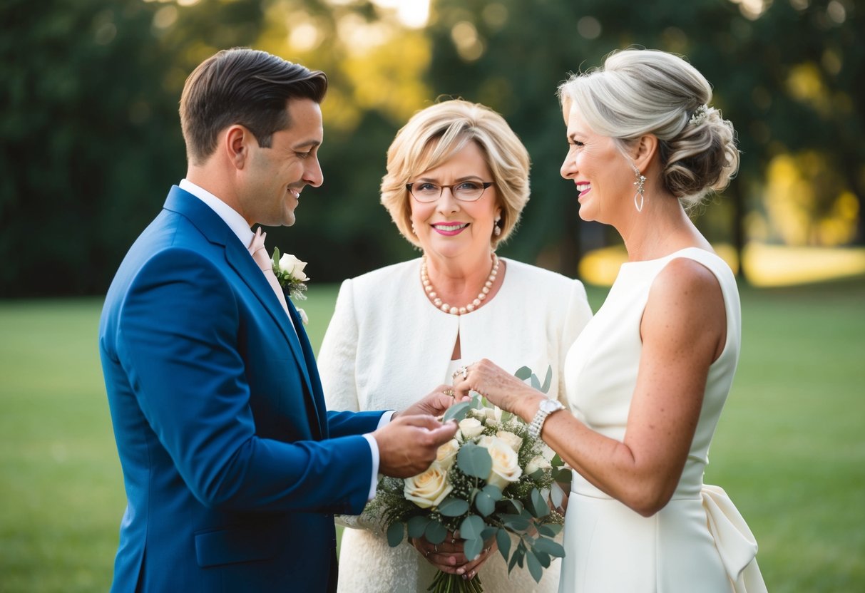 The groom's mom contributes to the collaborative budget planning by paying for the rehearsal dinner, flowers, or wedding attire