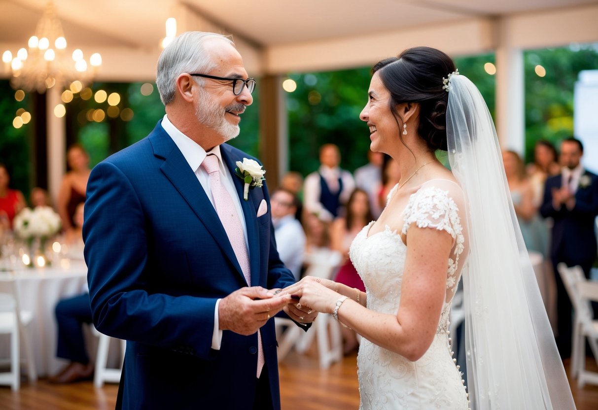 The father of the bride pays for the reception and celebration, including the venue, food, drinks, decorations, and entertainment