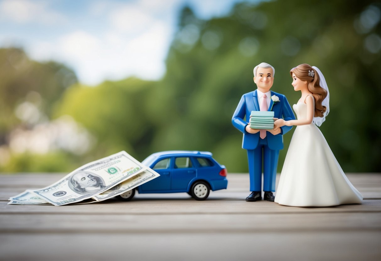 The father of the bride is shown covering the expenses for the post-wedding responsibilities, such as the reception, transportation, and accommodation