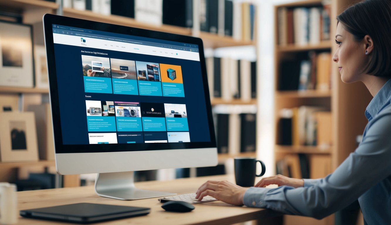 A computer screen displaying various digital archive websites, with the user navigating through different options