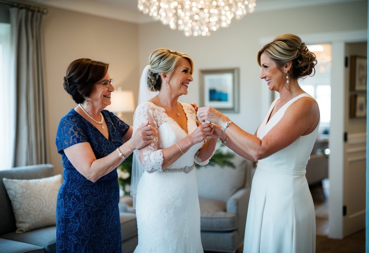 A mother-in-law and bride prepare together, bonding over shared moments and creating lasting memories