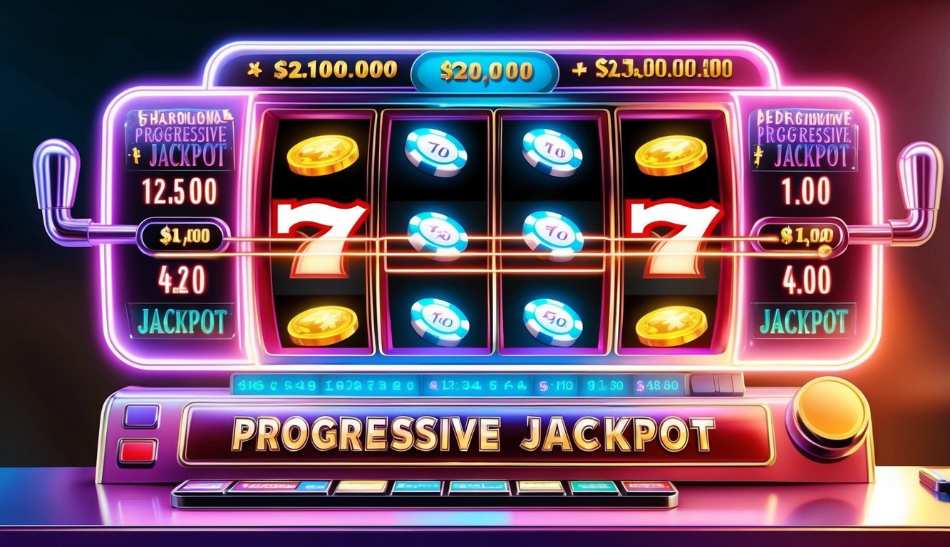 Sebuah mesin slot online yang bersinar dengan jackpot progresif yang besar