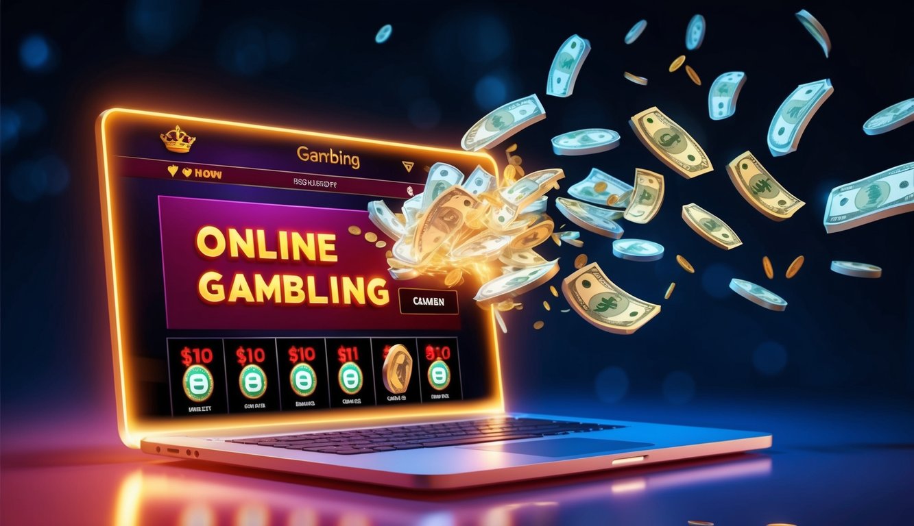 Situs judi online yang bersinar dengan uang terbang keluar