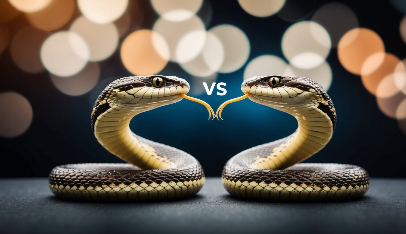 Two powerful serpstat and semrush snakes facing off in a competitive showdown