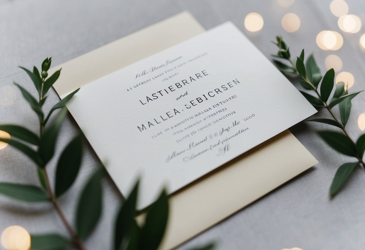 A wedding invitation with only one name on it, while the partner's name is noticeably absent