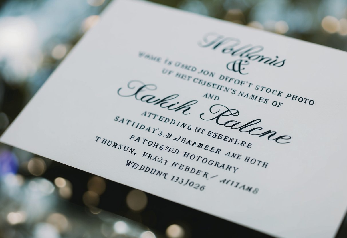 A wedding invitation with only one name listed, while the partner's name is noticeably absent
