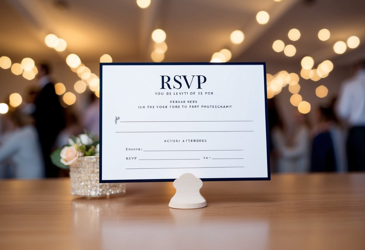 A party invitation with a large RSVP section and a smaller section for actual attendees