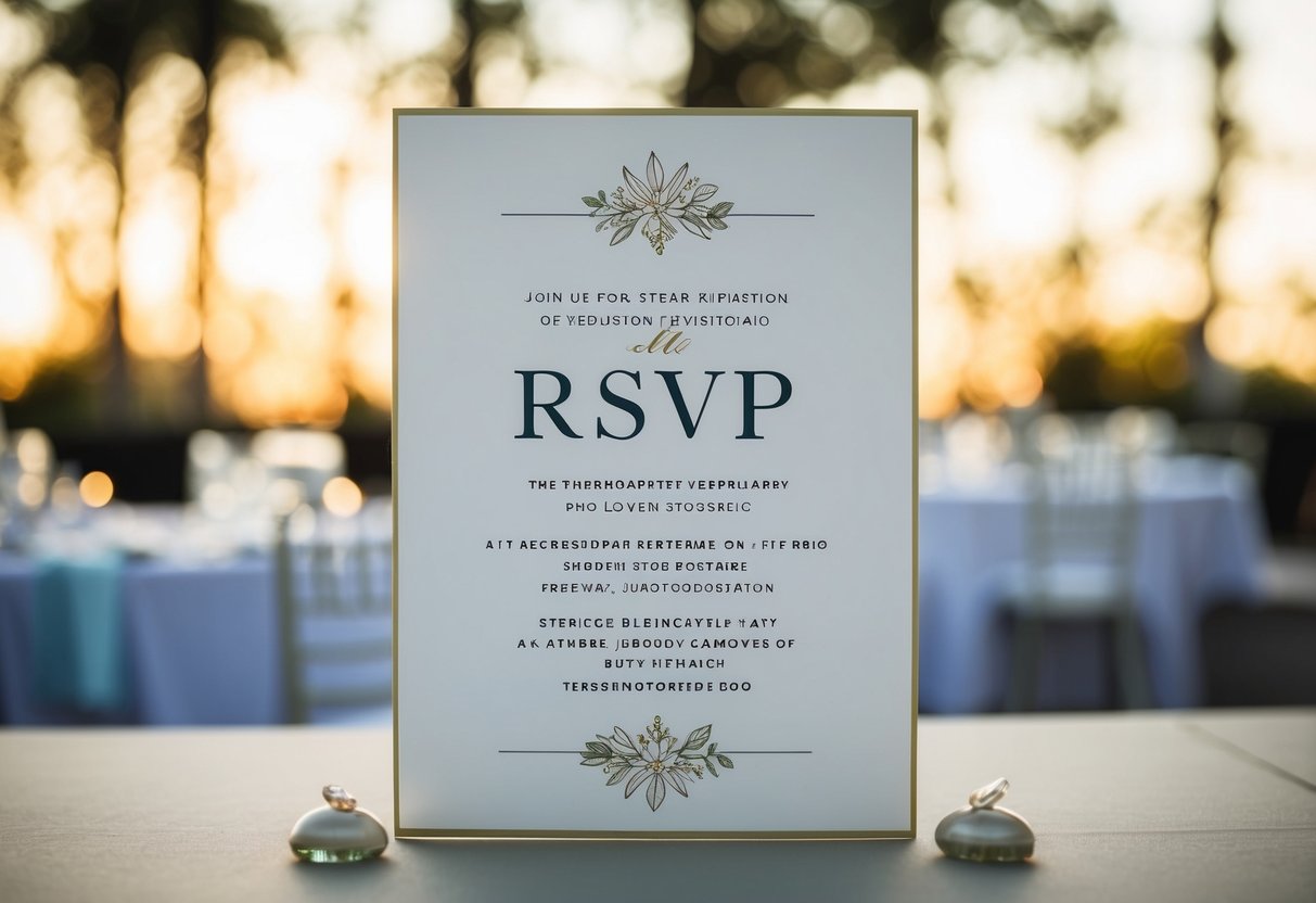 A wedding invitation with a clear RSVP deadline displayed prominently
