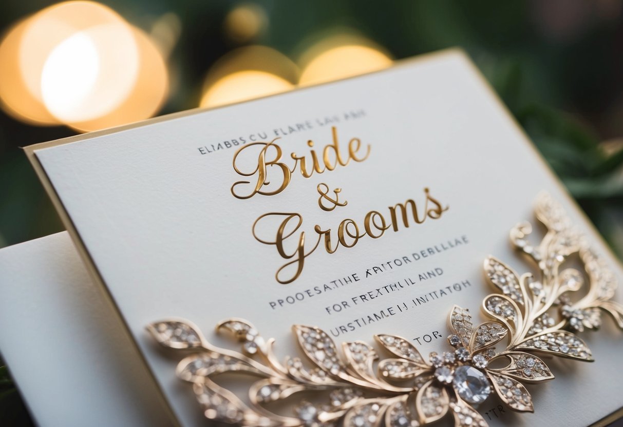 A bride and groom's names inscribed on a beautifully designed wedding invitation, with the bride's name placed first
