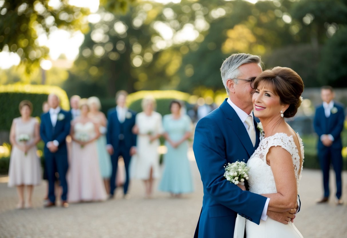 A mother of the groom should avoid wearing white for the final touches to the outfit