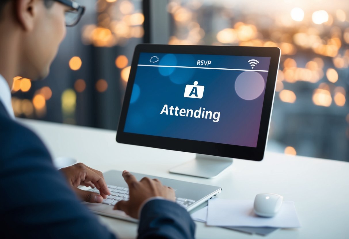 A person clicking "attending" on an online RSVP form