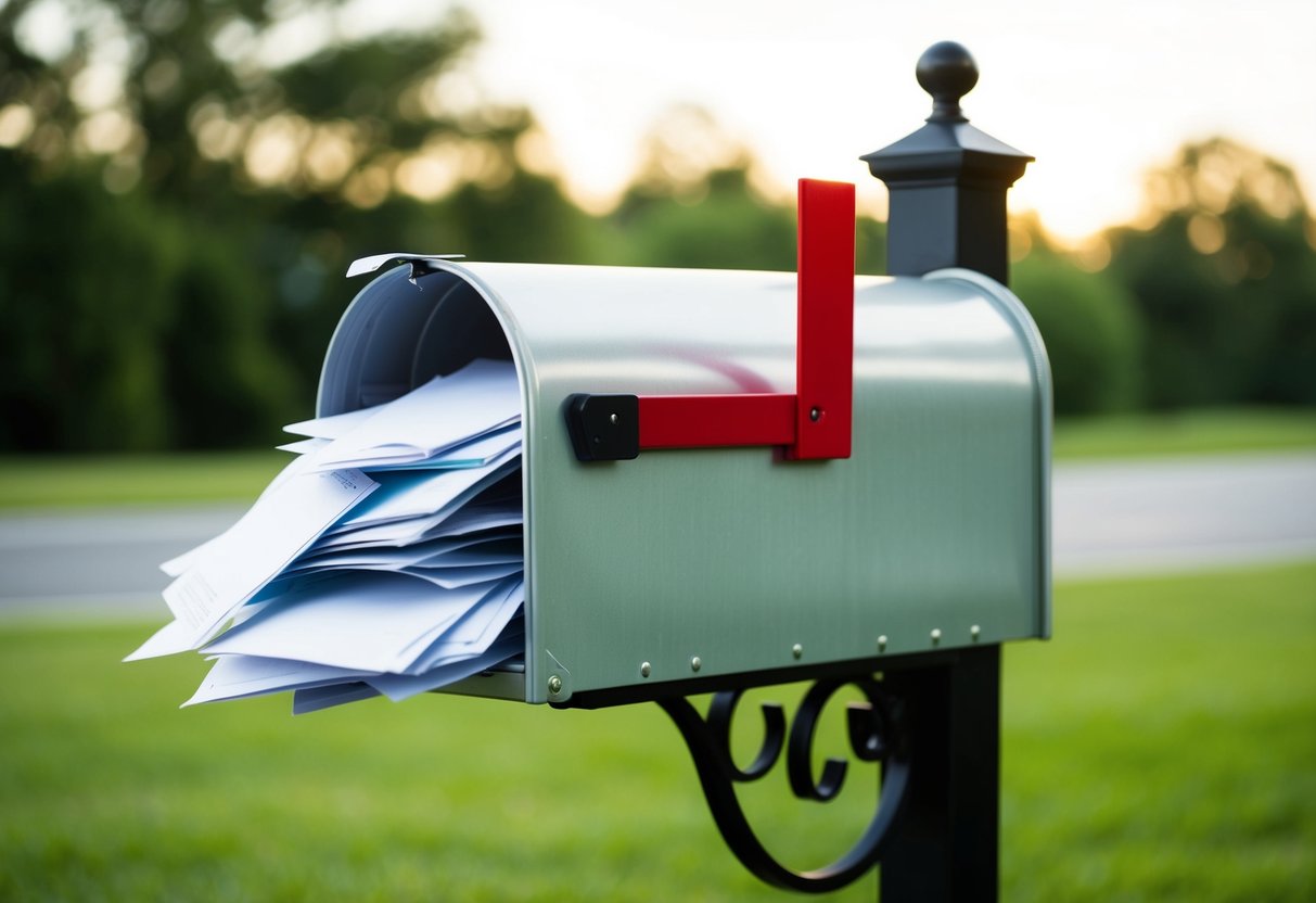 A mailbox overflowing with unopened letters