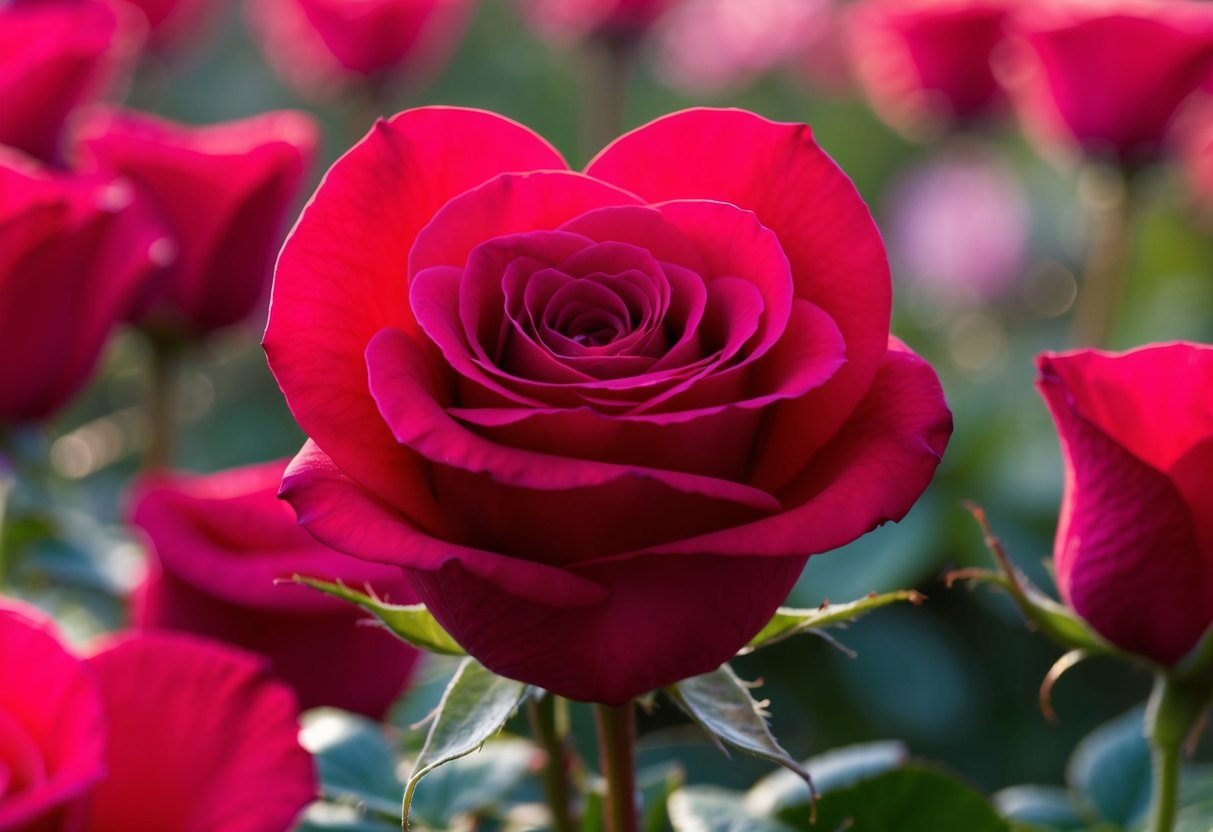 A blooming rose with heart-shaped petals
