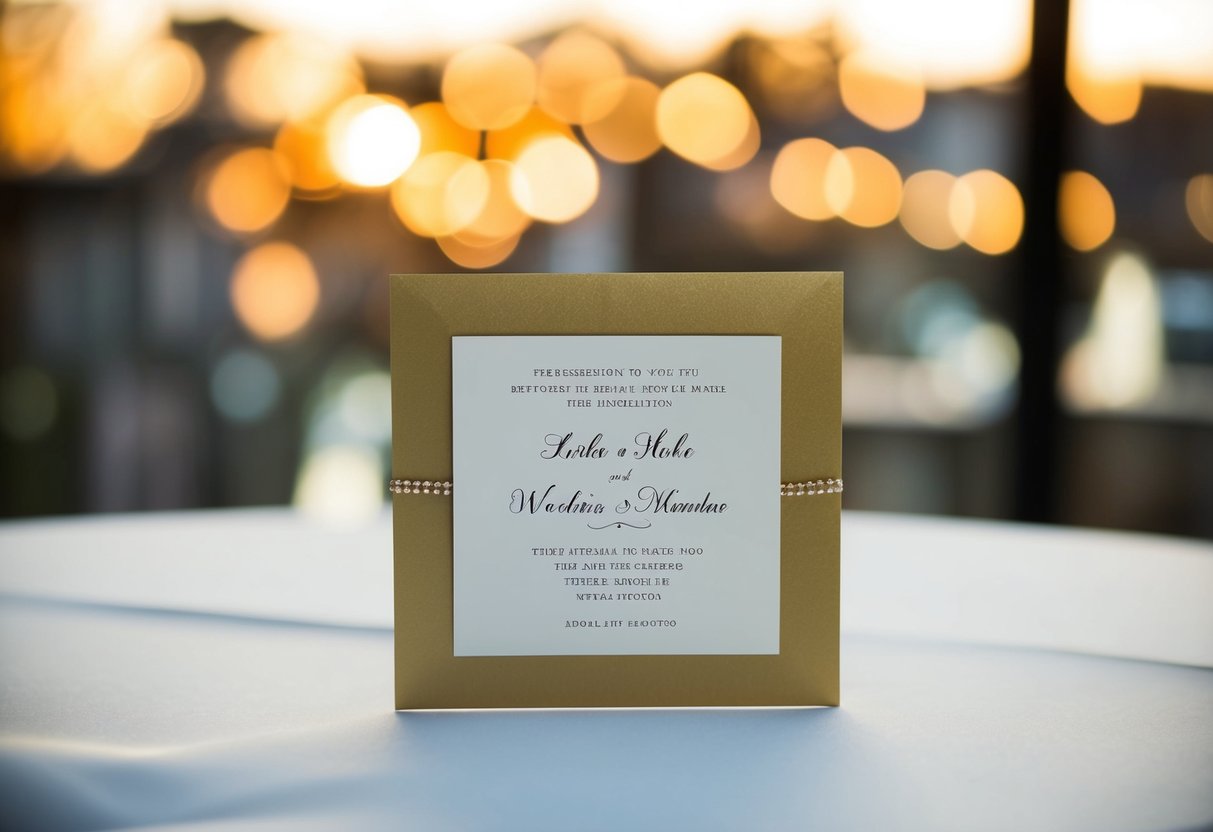 A wedding invitation with space to add a guest's name