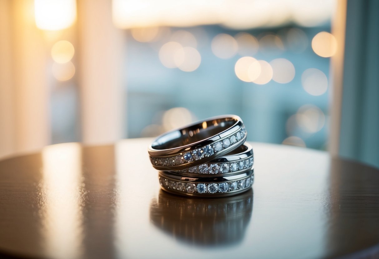 A wedding band sits abandoned on a bedside table, bathed in soft morning light