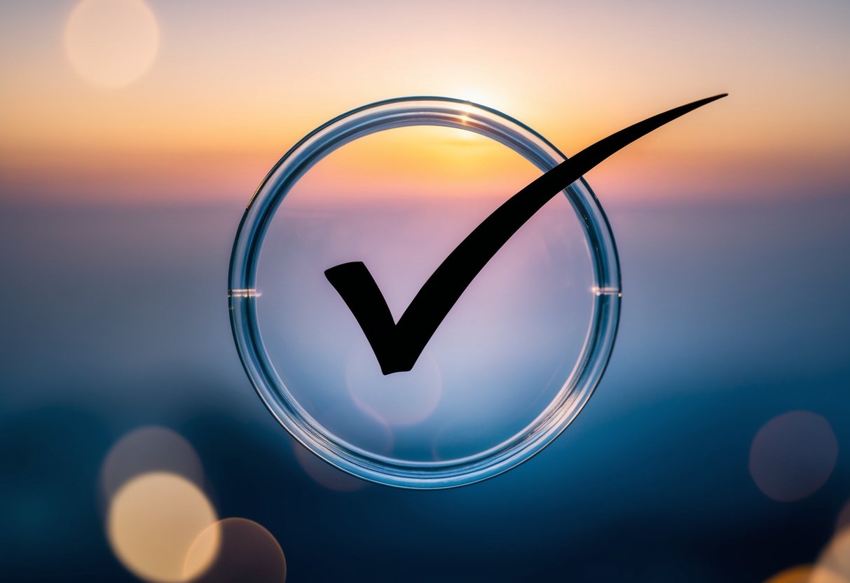 A checkmark inside a circle, with a line through it