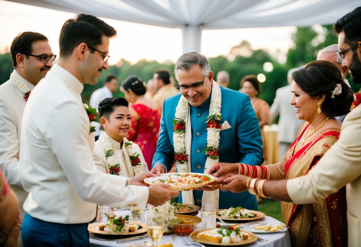 The groom's family organizing and hosting a post-wedding reception