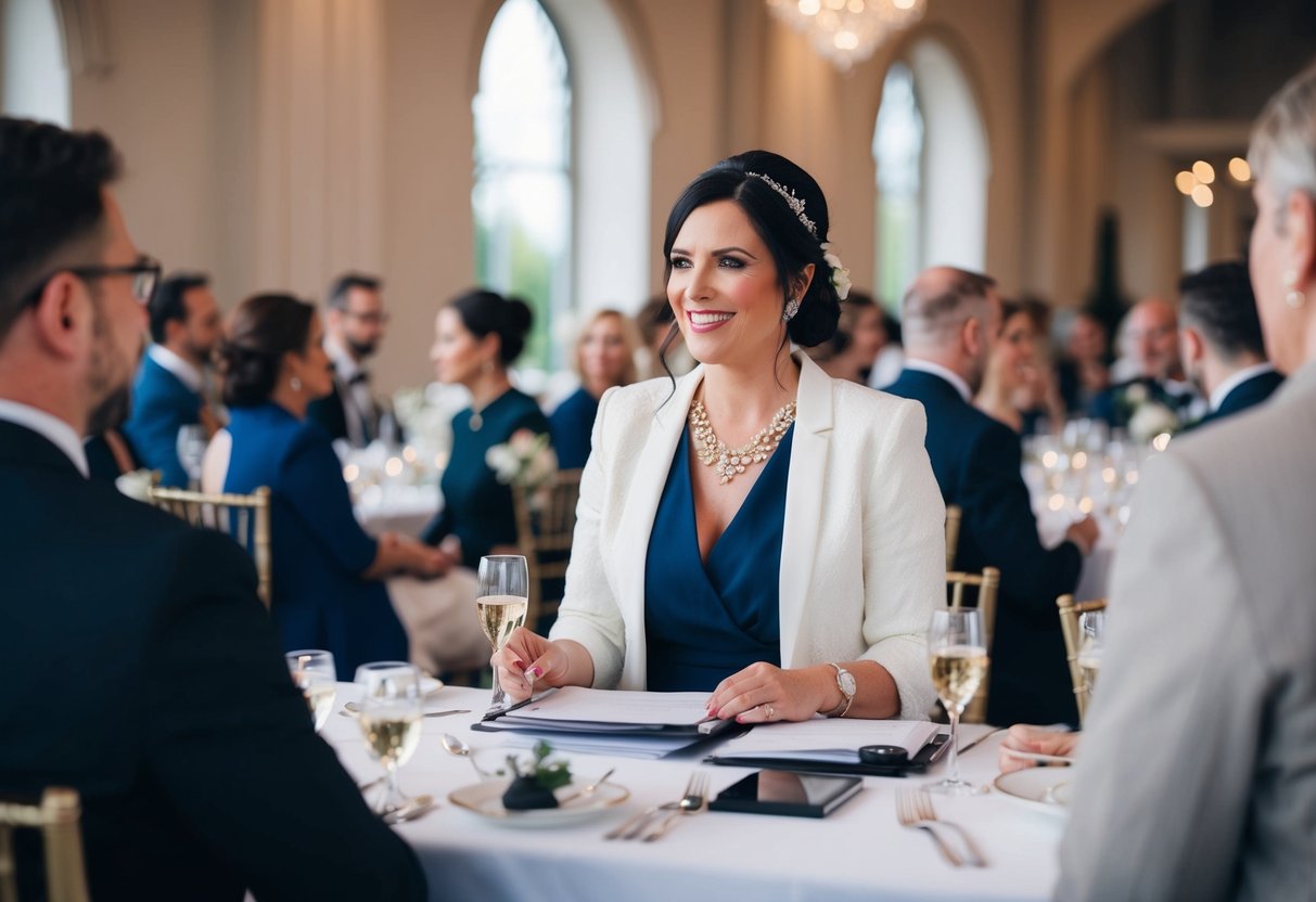 A wedding planner in the UK coordinates with vendors, organizes timelines, and communicates with clients to ensure a successful event