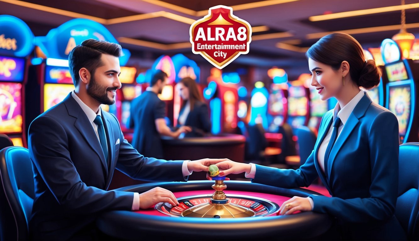 一位客戶服務代表在 Alra8 娛樂城協助玩家