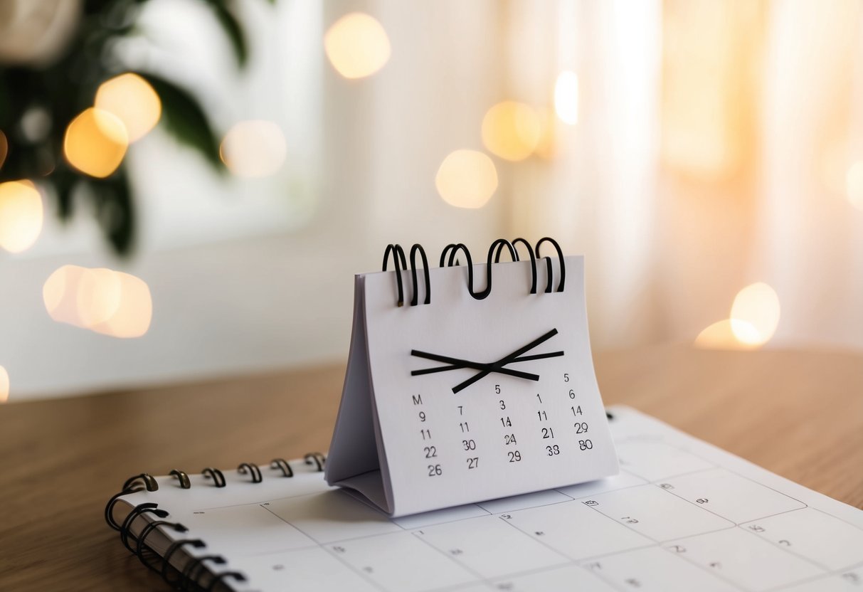 A calendar with a wedding date crossed out