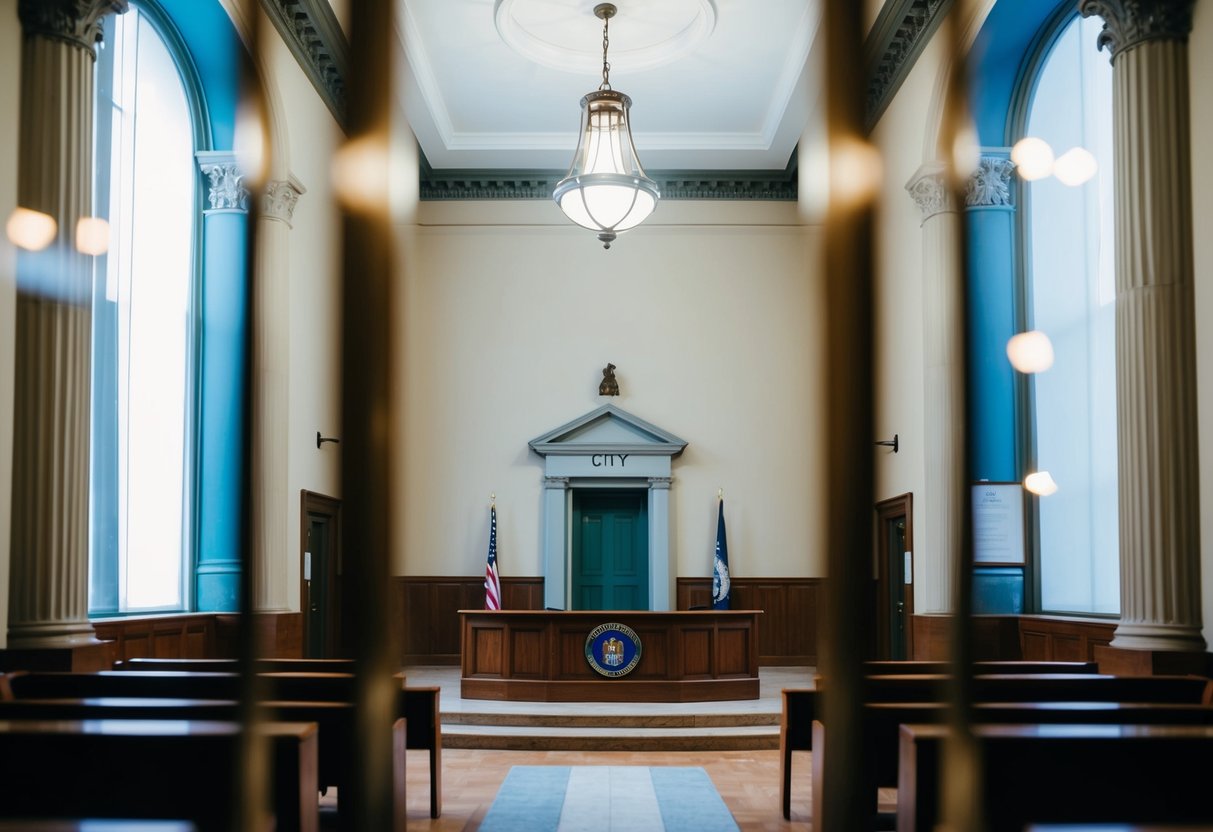 A simple city hall with a small, unadorned room for civil ceremonies