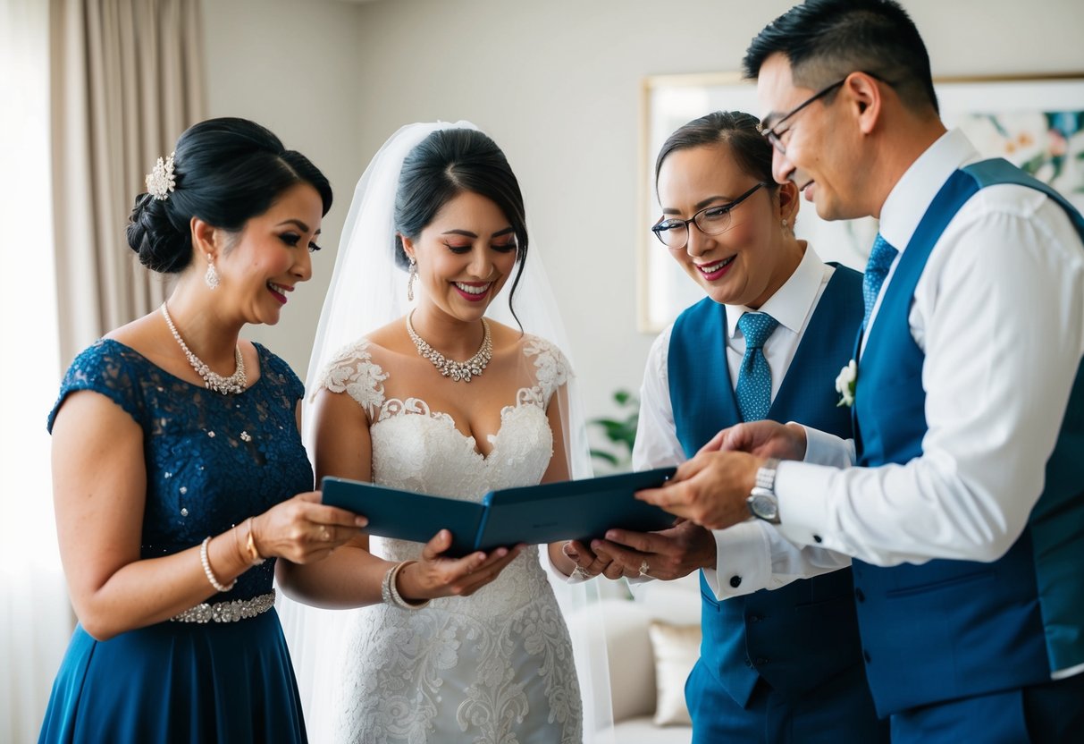 A bride's family covers wedding costs, showing financial support and tradition