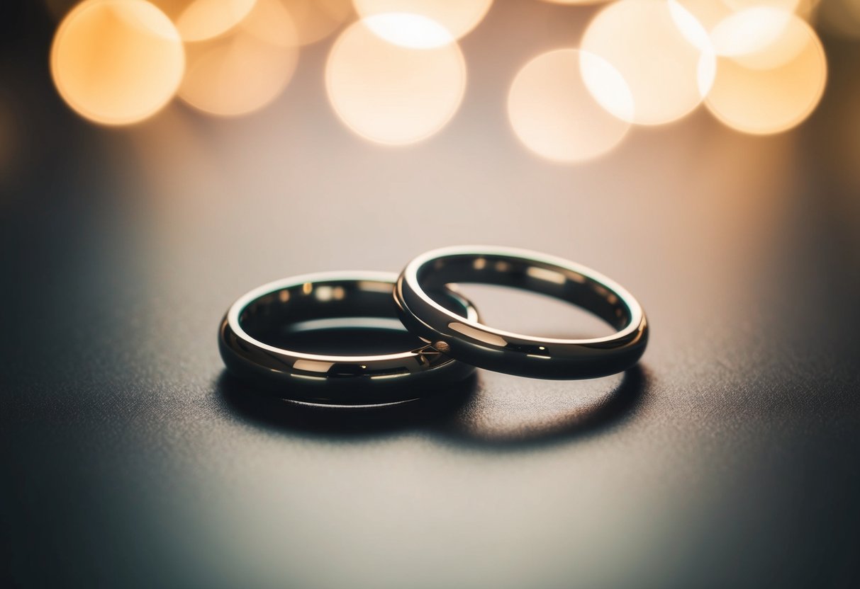 A pair of interlocking rings, symbolizing unity and commitment