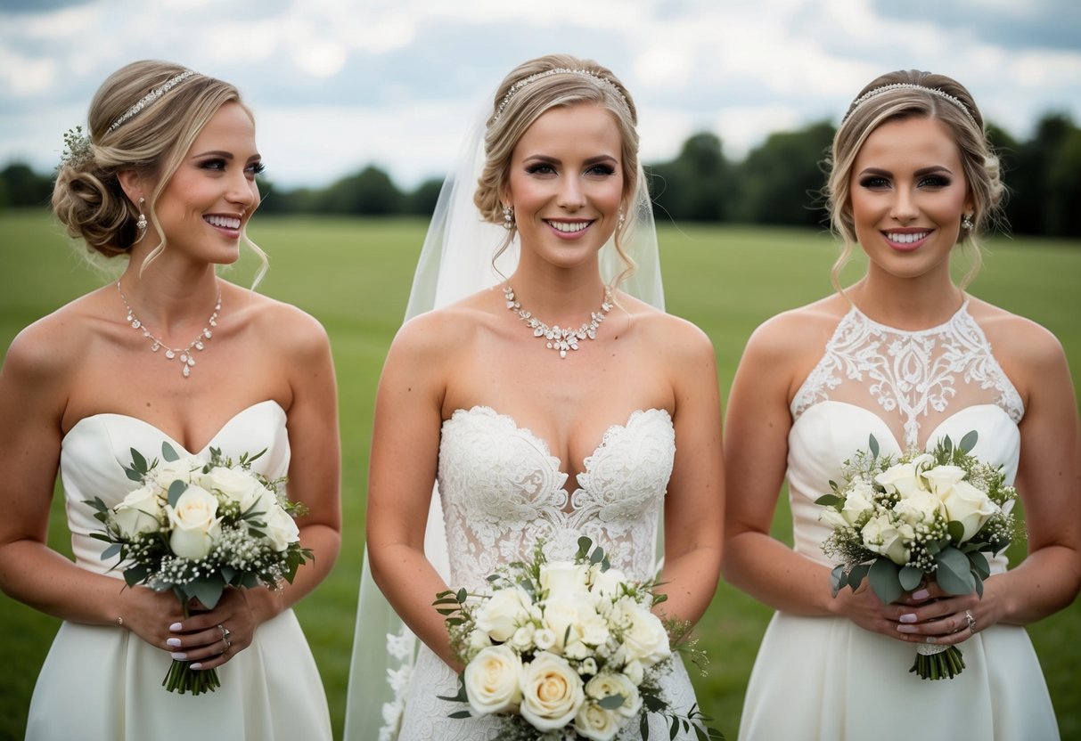 The bride changes outfits three times on her wedding day