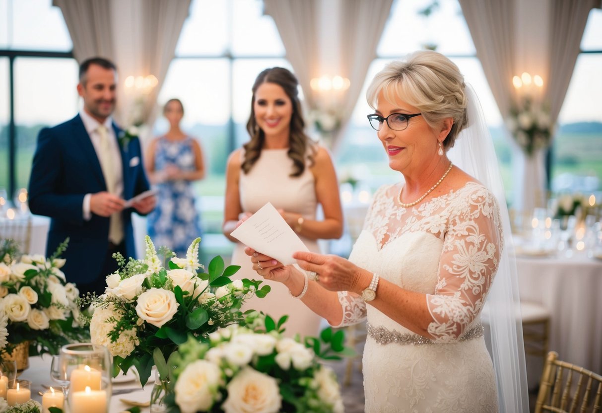 The mother of the bride pays for the floral arrangements, venue decorations, and catering for the wedding reception