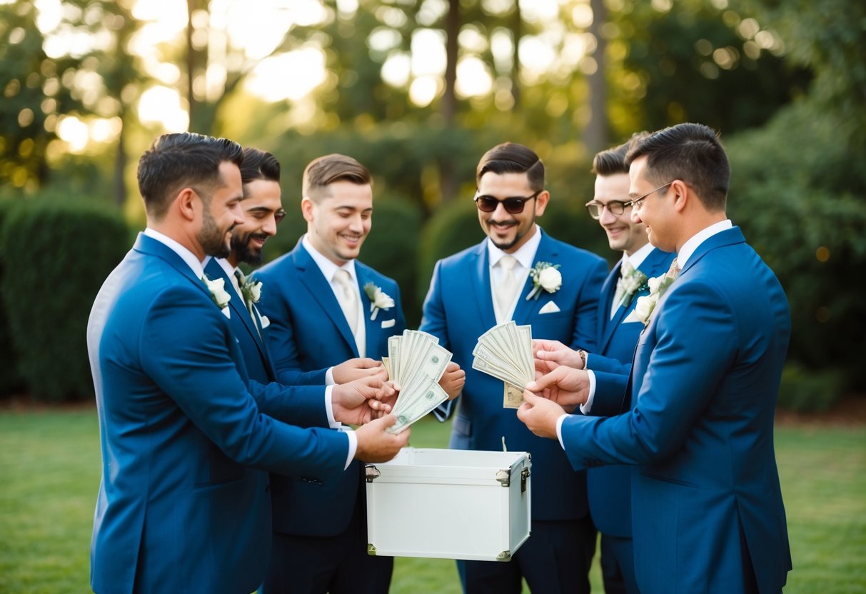 Groomsmen pooling money for ceremony and reception expenses