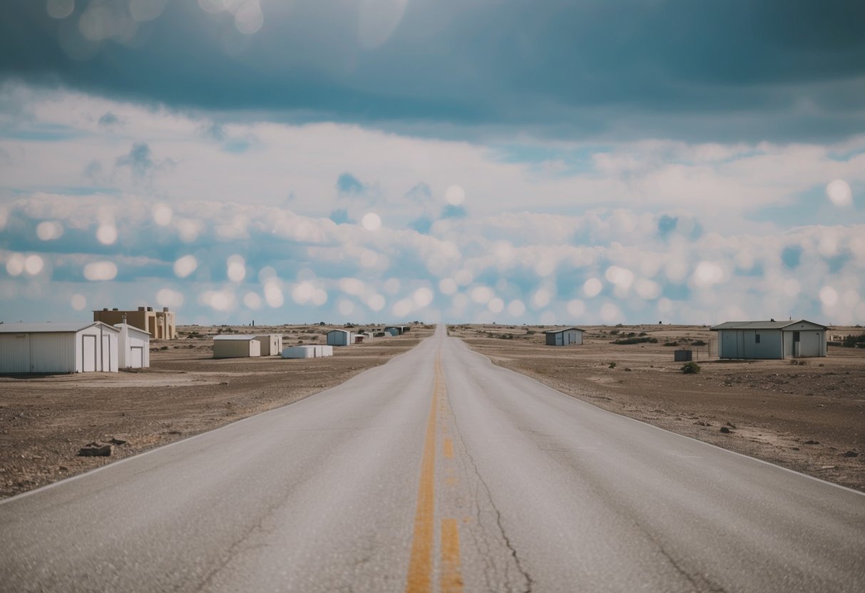 A deserted, isolated location with no signs of celebration or festivity