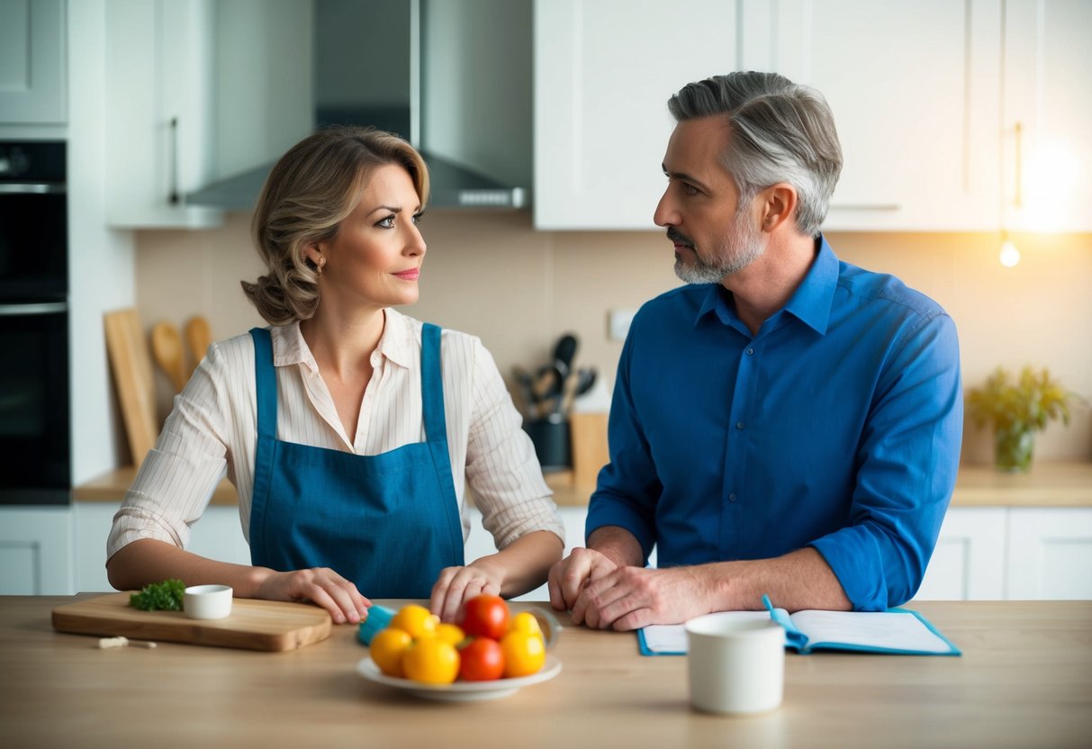 A woman confined to household chores while her husband makes all major decisions