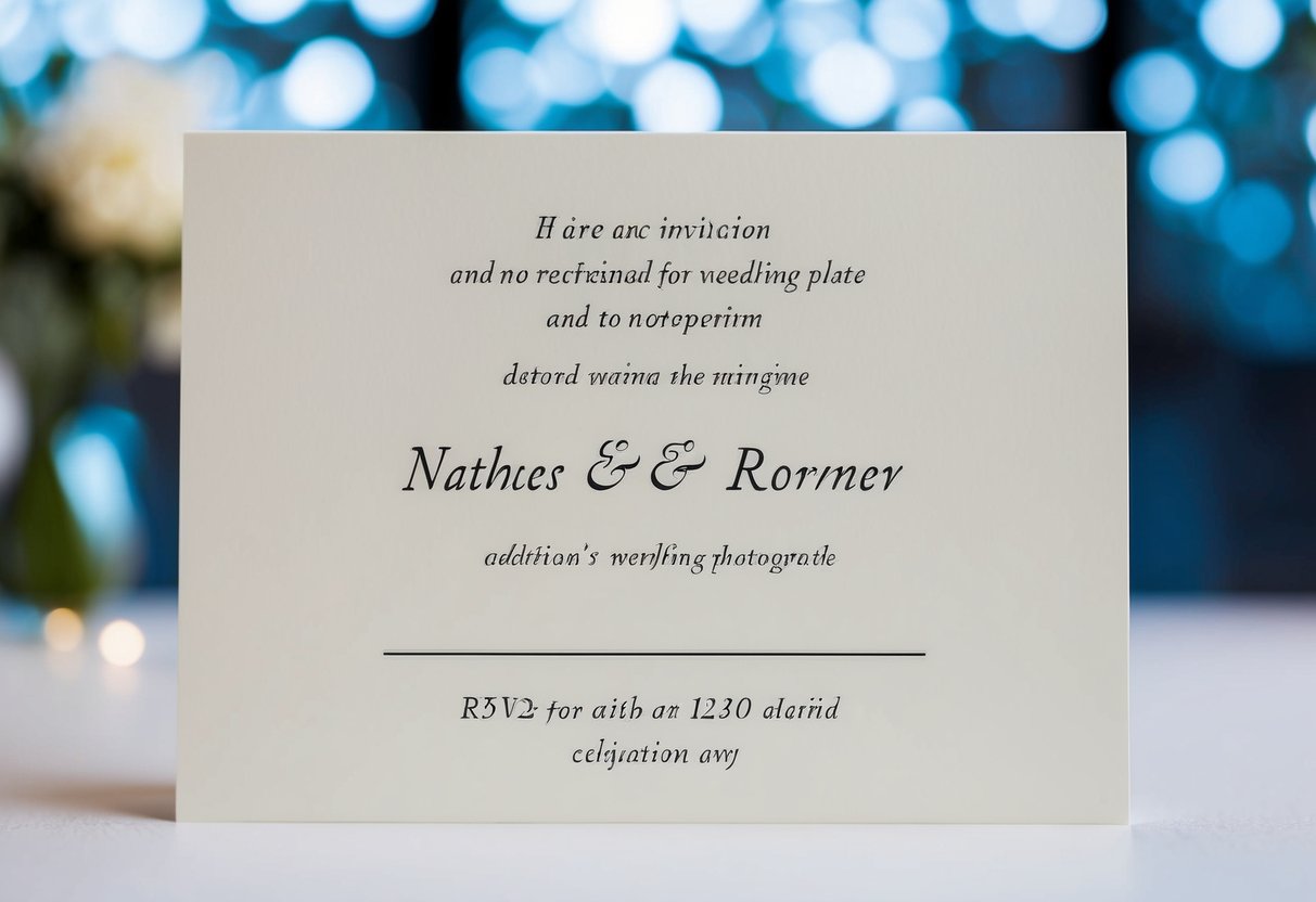 A wedding invitation with a single line for the recipient's name and no additional space for a plus one