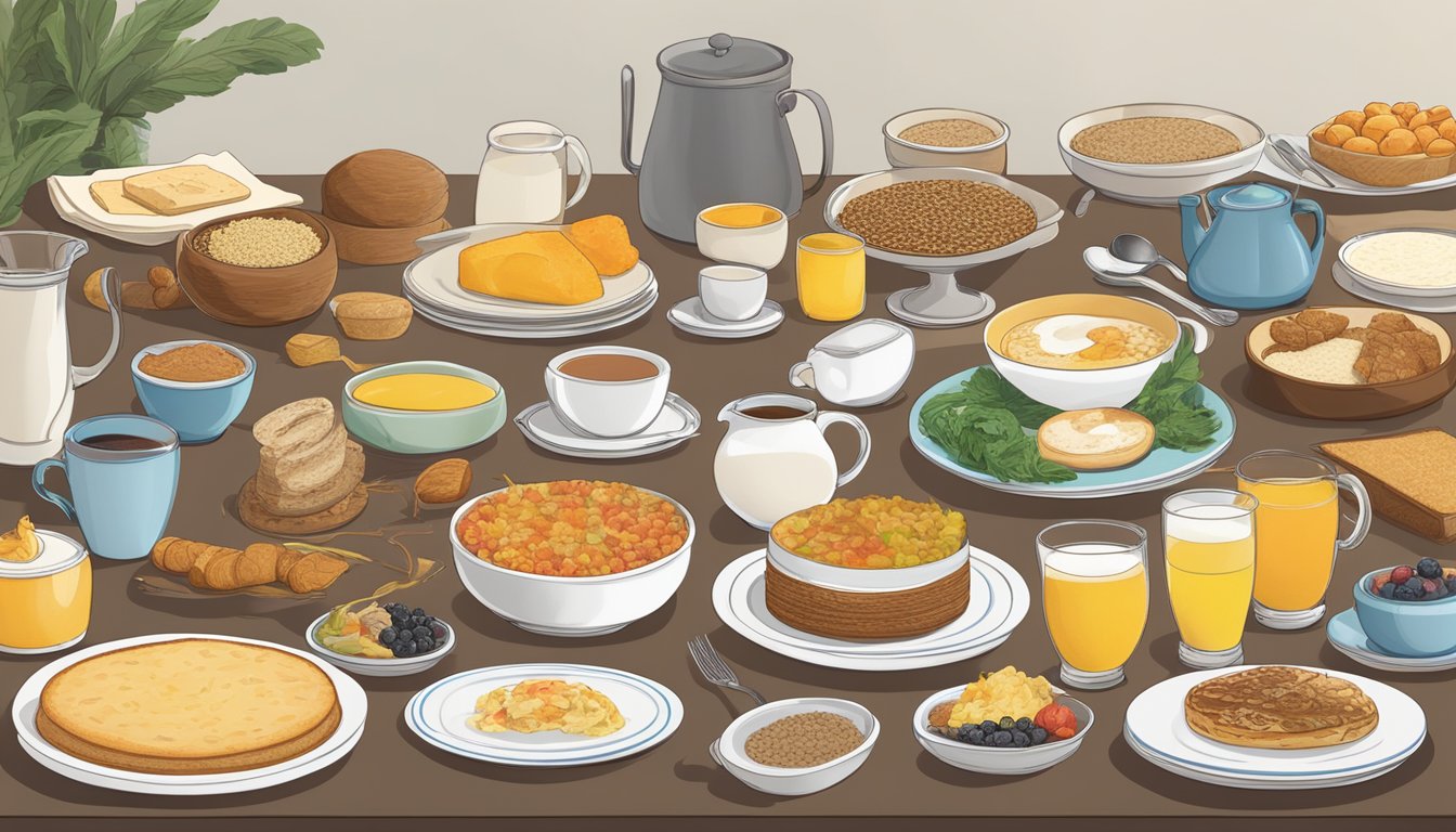 A table with a timeline of breakfast items, from ancient grains to modern dishes, showcasing the evolution and diversity of Jack's first breakfast item