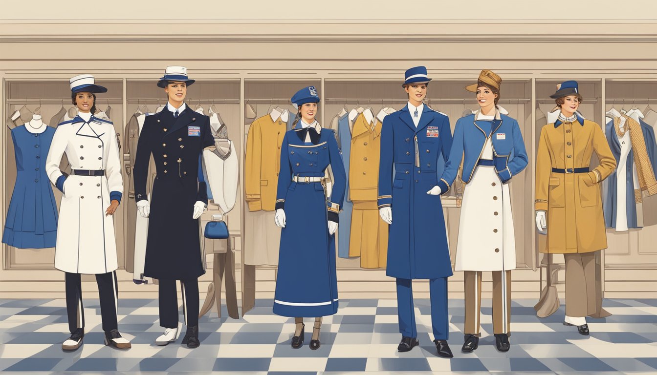 A display of IHOP uniforms from different eras, showcasing the evolution of fashion through the decades