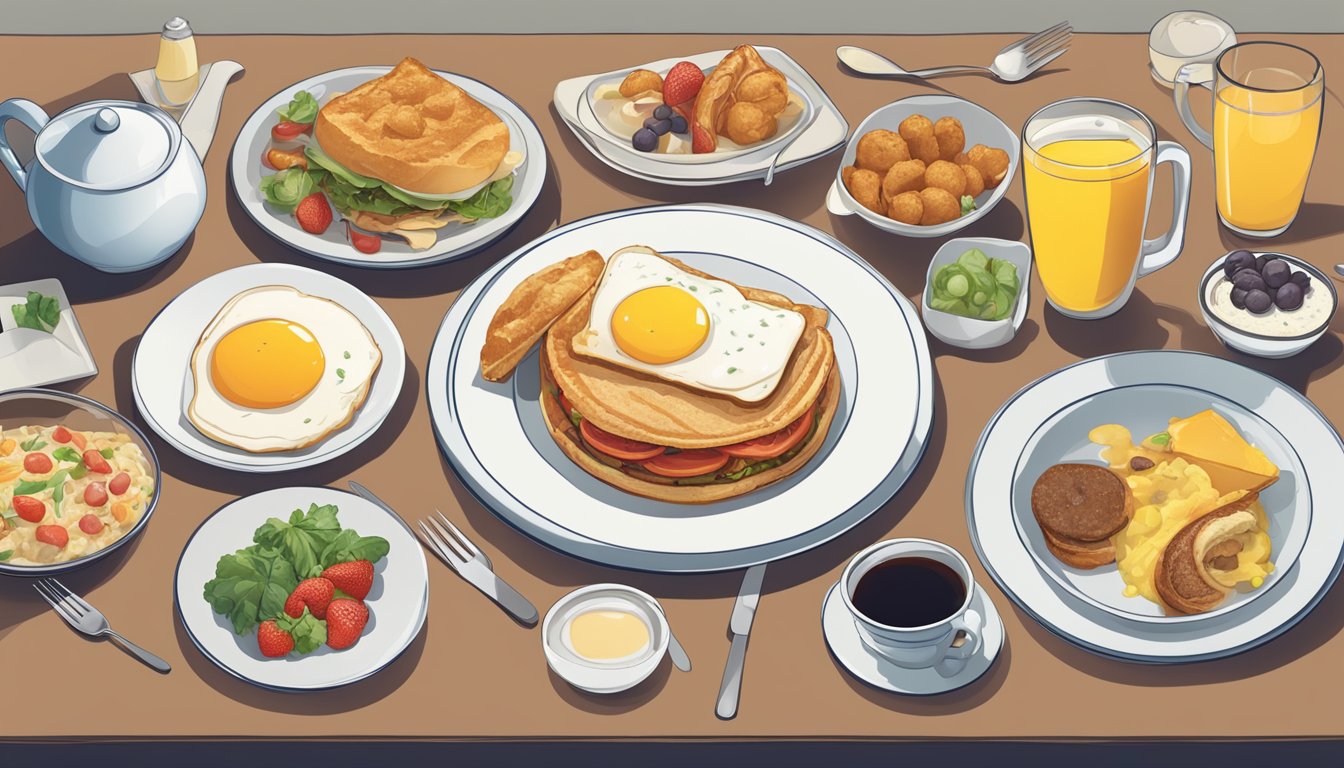 A table with a breakfast menu featuring innovative dishes alongside rejected failed menu items