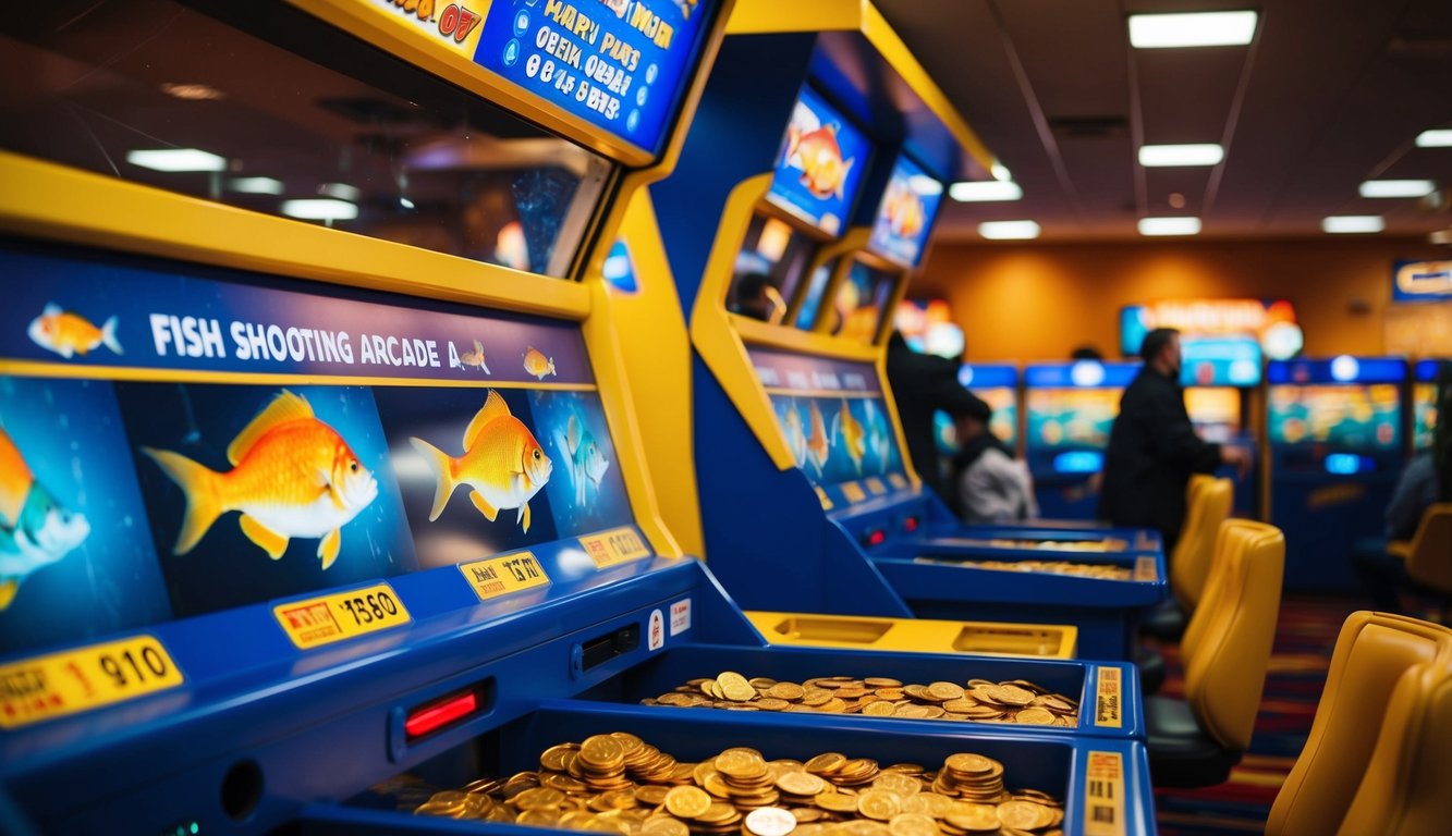 Sebuah arcade tembak ikan yang ramai dengan pembayaran cepat dan aman