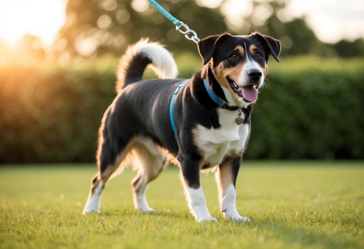 A 5-year-old dog confidently performs advanced training exercises, demonstrating intelligence and willingness to learn