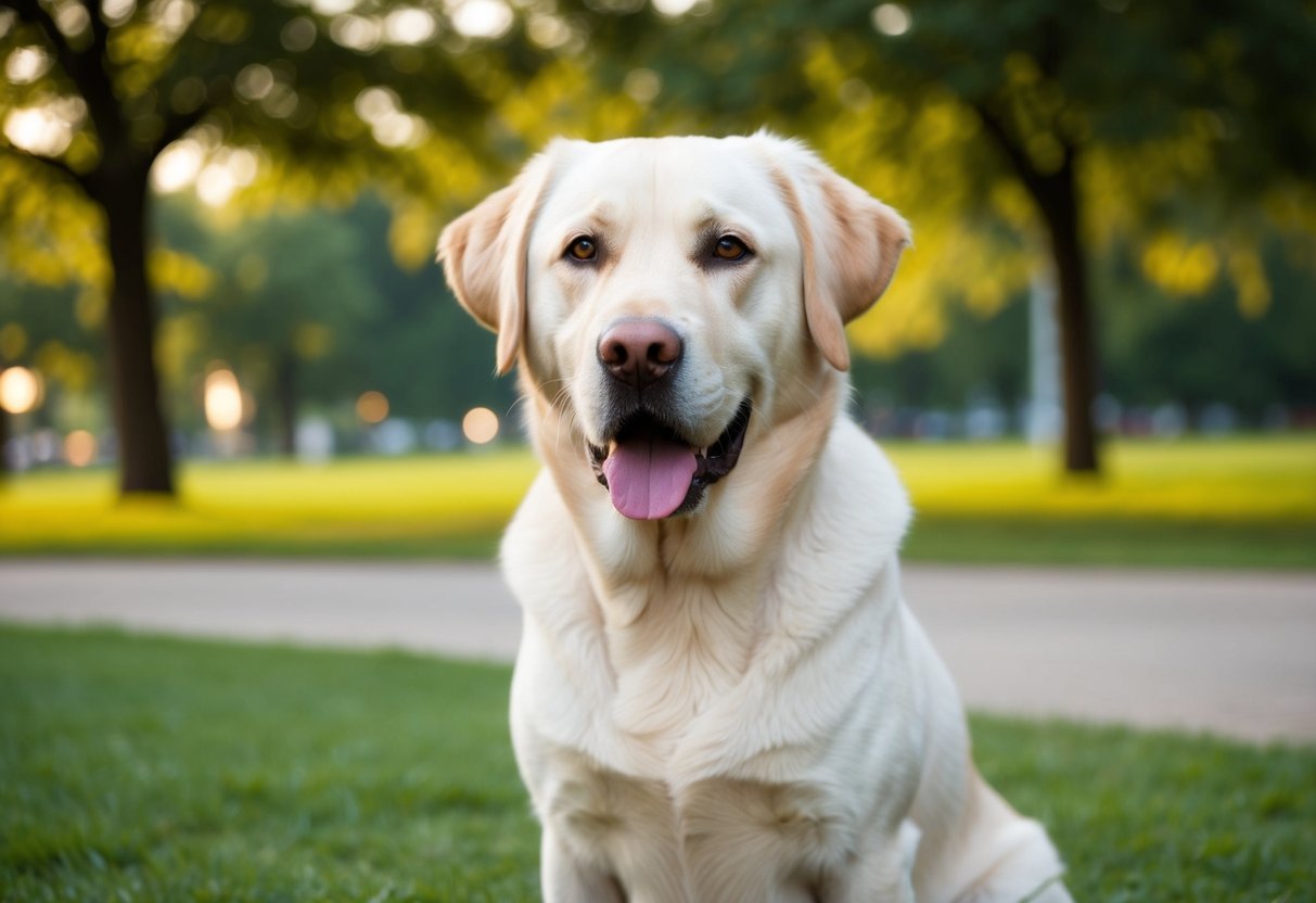 A Labrador is mistaken for a Golden Retriever in a park