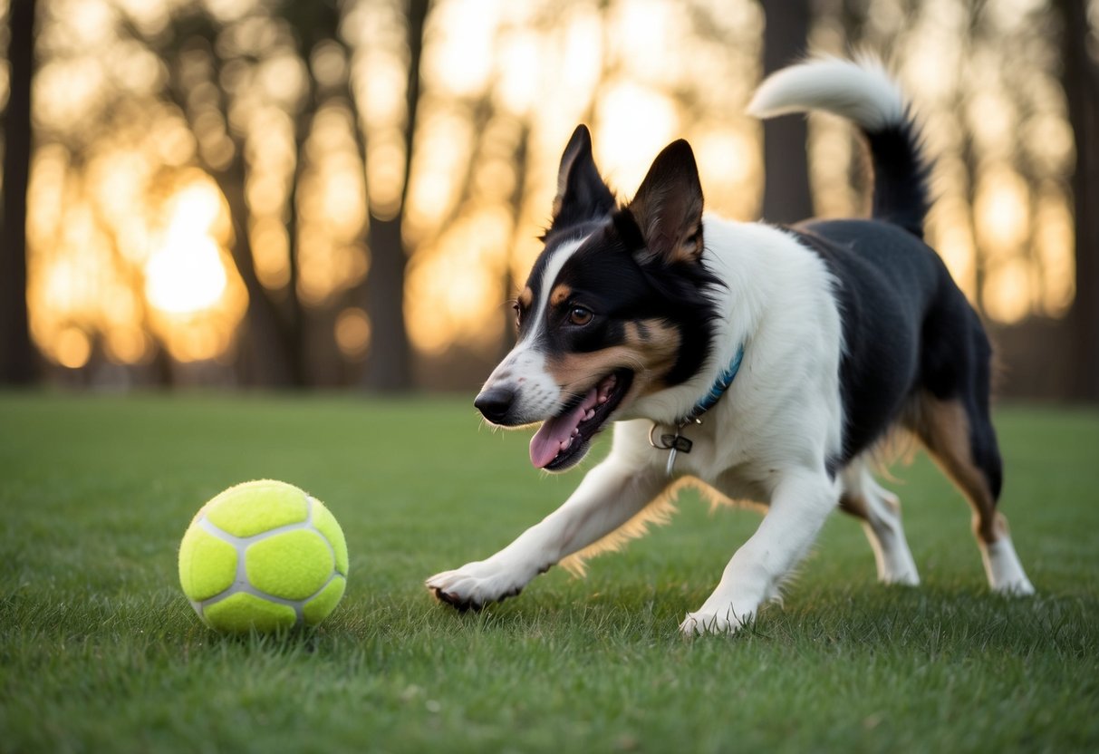 A dog named Max playing with a ball