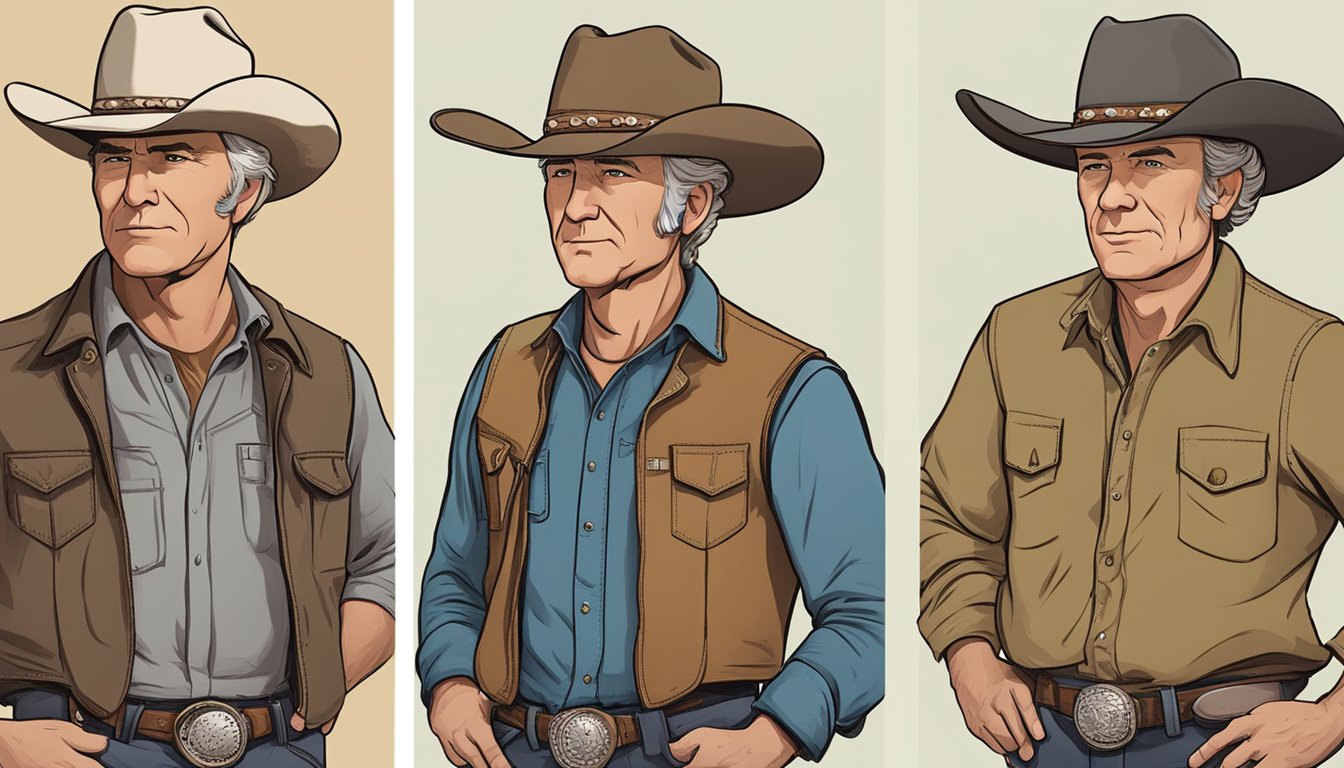 Emmett Walsh's evolution: from a rugged cowboy in season 1 to a seasoned rancher in season 3