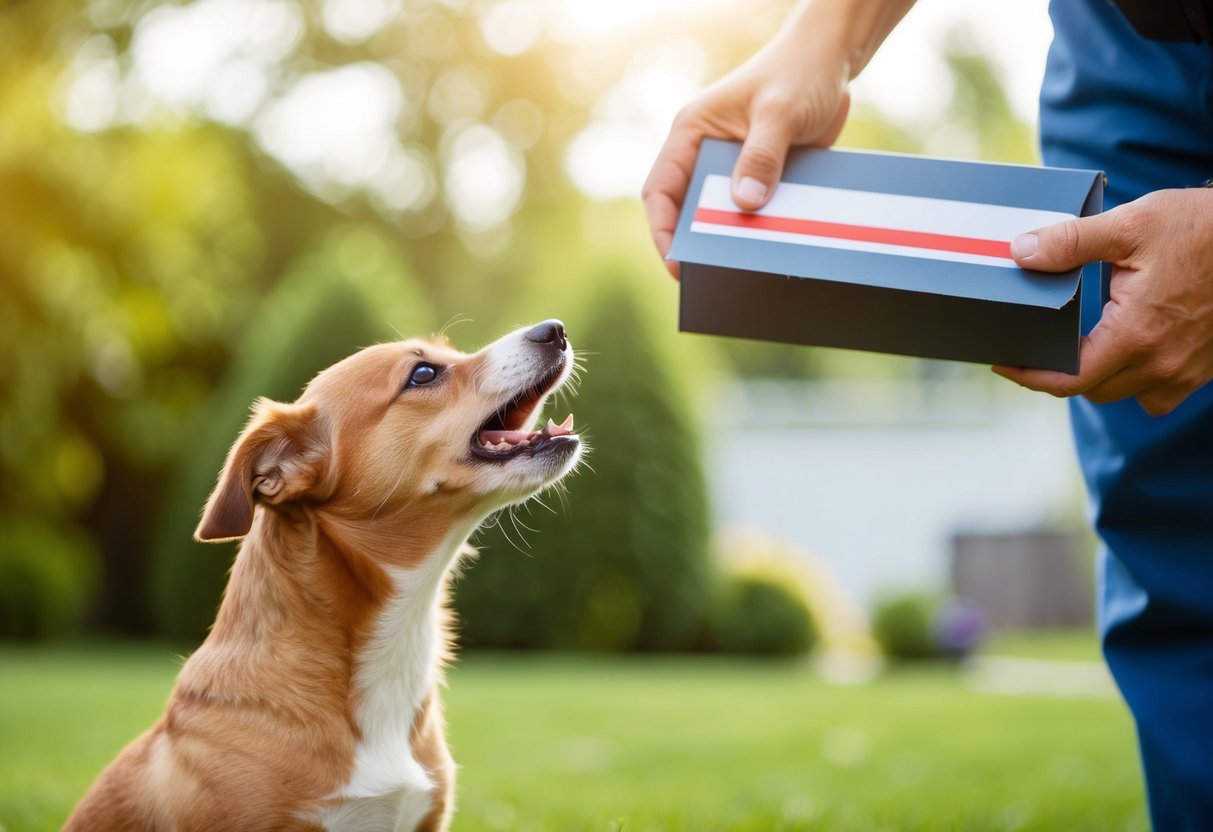 A small, yappy dog barking incessantly at a mail carrier