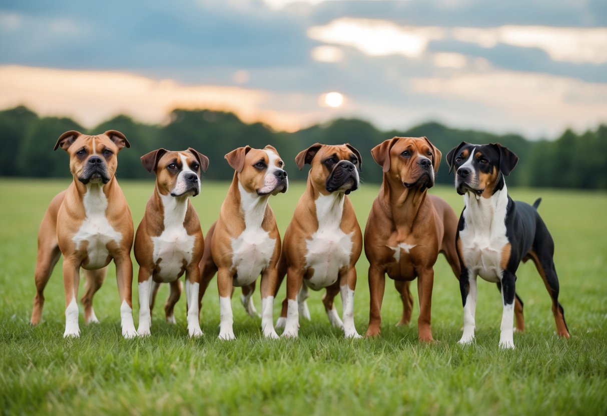 A group of rare dog breeds stand in profile, showcasing their unique features and characteristics
