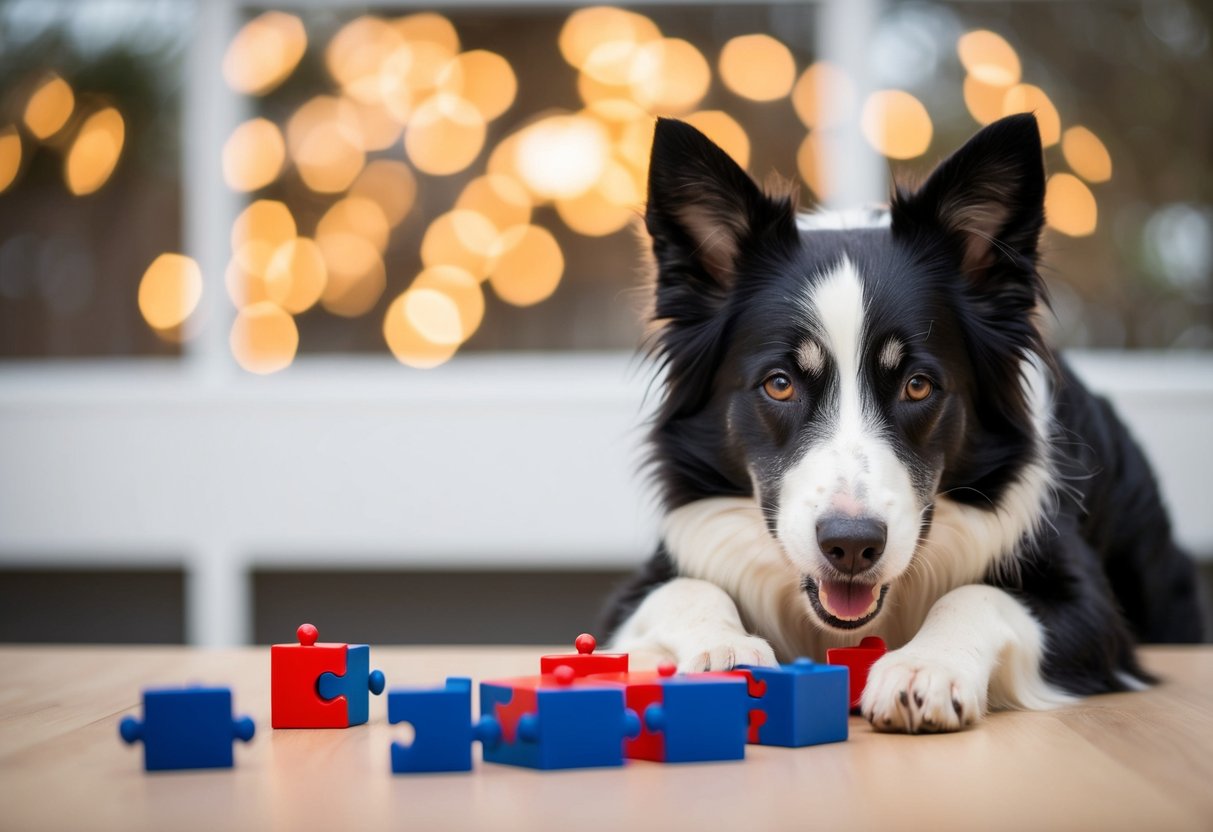 A border collie solving complex puzzles and demonstrating exceptional problem-solving skills
