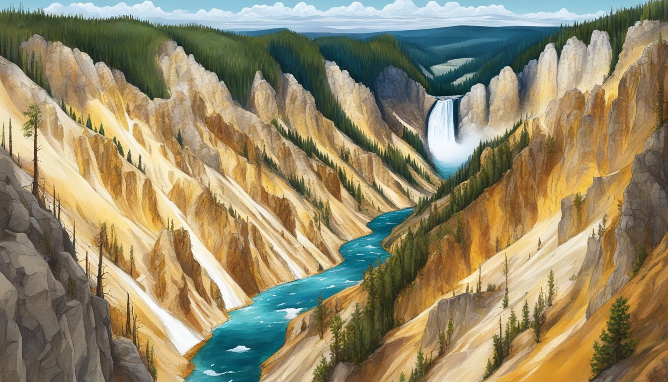 A vast, rugged landscape with a prominent focus on the natural features of Yellowstone National Park, evoking a sense of loyalty and connection to the land