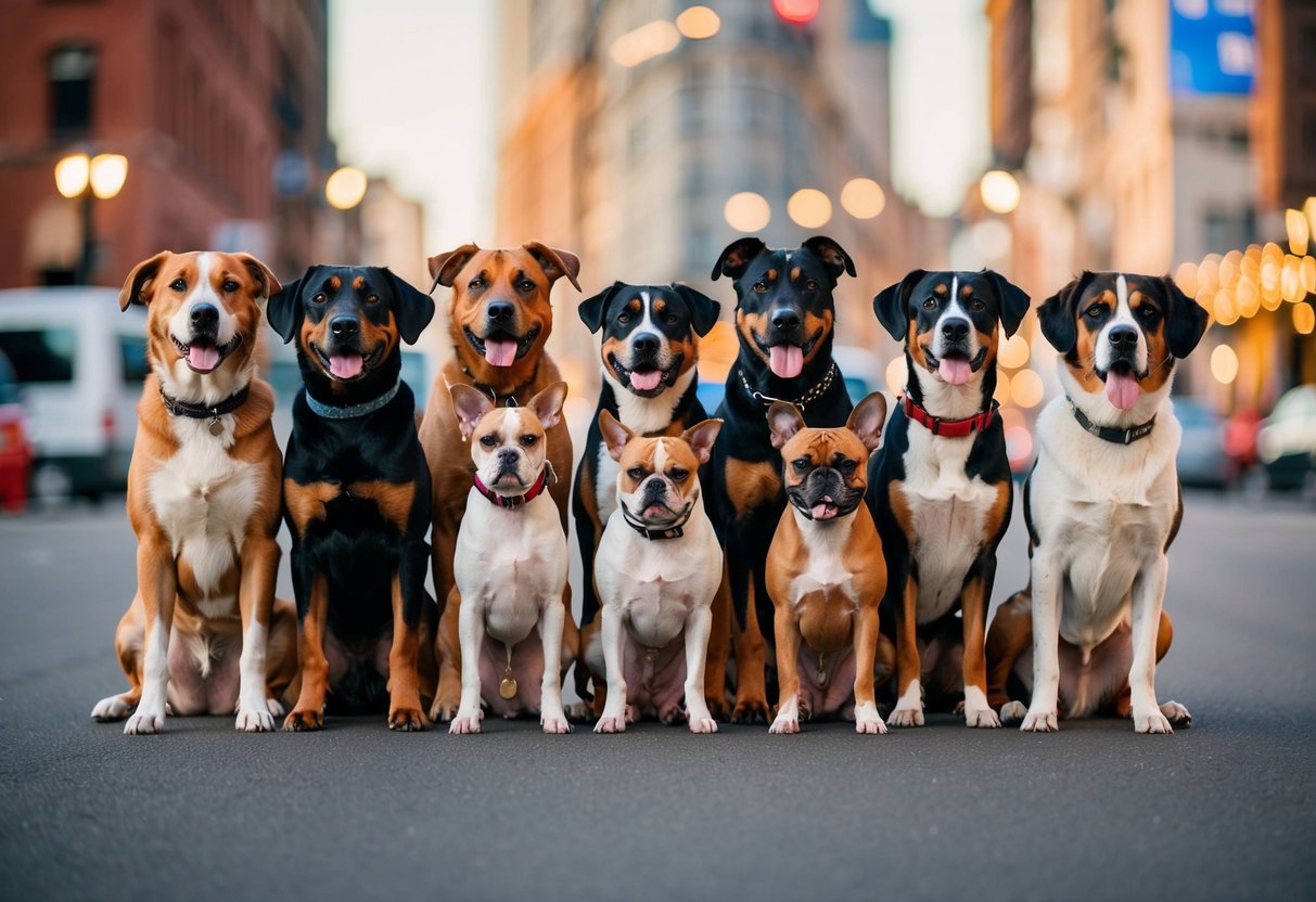 A diverse group of top 10 dogs in the world standing together