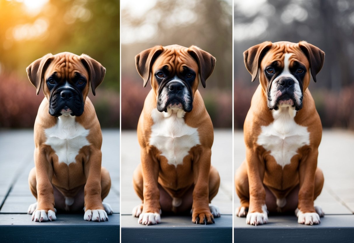 A boxer dog ages in fast-forward, from puppy to senior, in a time-lapse sequence