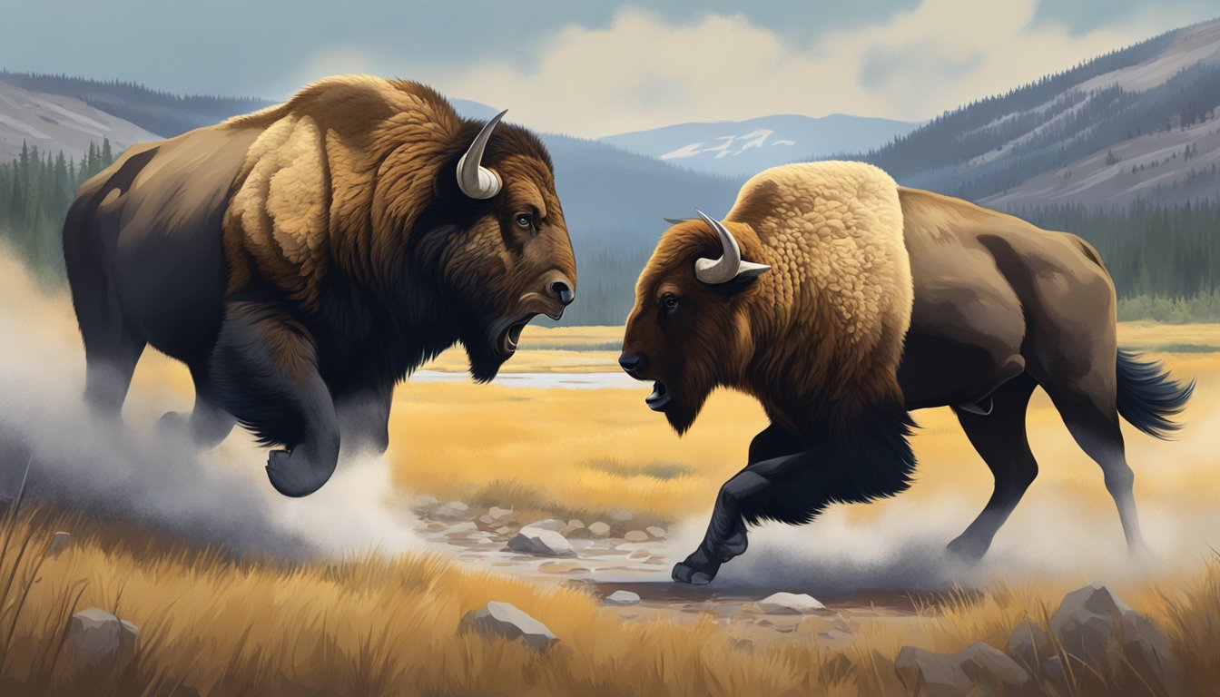 A dramatic showdown between two rival factions in the rugged wilderness of Yellowstone National Park